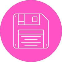 Floppy disk Line color circle Icon vector