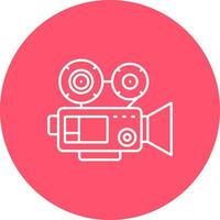 Video camera Line color circle Icon vector