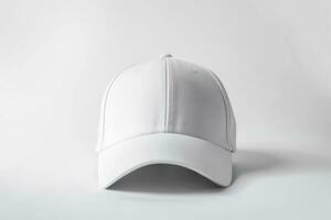 ai generado foto de un blanco gorra en un blanco antecedentes