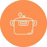 Pressure cooker Line color circle Icon vector