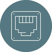 Ethernet Line color circle Icon vector