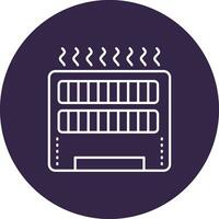 Heater Line color circle Icon vector