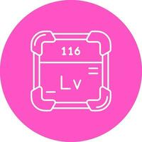 livermorium línea color circulo icono vector