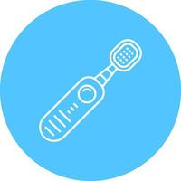 Electric toothbrush Line color circle Icon vector