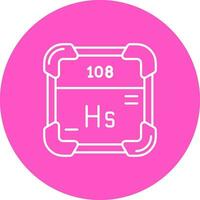 hassium línea color circulo icono vector