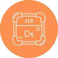 Darmstadtium línea color circulo icono vector