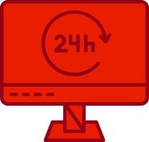 Icono de vector de 24 horas