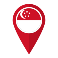 Singapur bandera en mapa determinar con precisión icono aislado. bandera de Singapur png