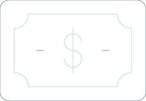 icono de vector de nota de dólar