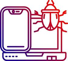 Bug Line gradient Icon vector