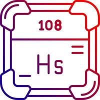 hassium línea degradado icono vector