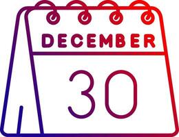 30th of December Line gradient Icon vector