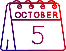 5th of October Line gradient Icon vector