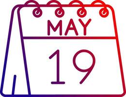 19th of May Line gradient Icon vector