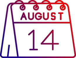14th of August Line gradient Icon vector