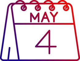 4th of May Line gradient Icon vector