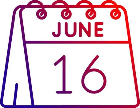 16th of June Line gradient Icon vector
