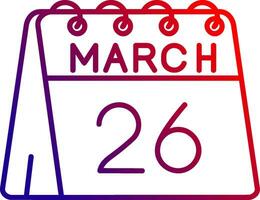 26th of March Line gradient Icon vector