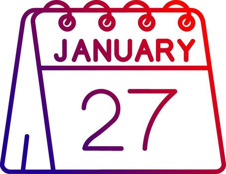 27th of January Line gradient Icon vector
