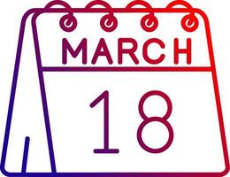 18th of March Line gradient Icon vector