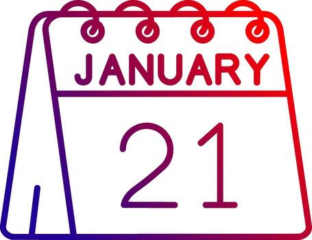21st of January Line gradient Icon vector