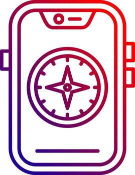 Compass Line gradient Icon vector