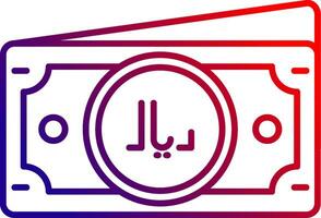 Riyal Line gradient Icon vector