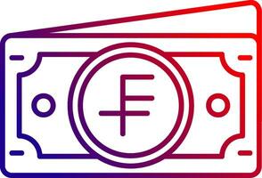 Swiss franc Line gradient Icon vector