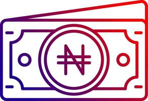 Naira Line gradient Icon vector