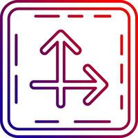 Intersect Line gradient Icon vector