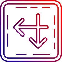 Intersect Line gradient Icon vector