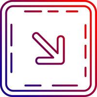 Down right arrow Line gradient Icon vector