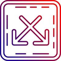 Intersect Line gradient Icon vector