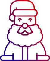 Papa Noel claus línea degradado icono vector