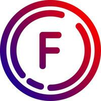 Letter f Line gradient Icon vector