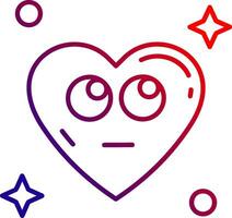 Rolling eyes Line gradient Icon vector