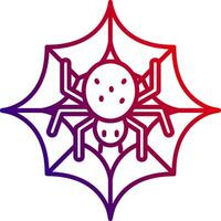 icono de gradiente de línea de tela de araña vector