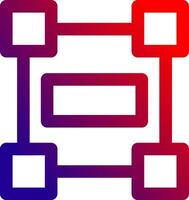 Rectangle frame Line gradient Icon vector