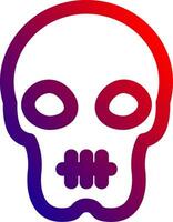 Skull Line gradient Icon vector