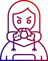 Angry Line gradient Icon vector