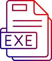 Exe Line gradient Icon vector