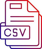 icono de gradiente de línea csv vector