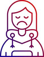 Sad Line gradient Icon vector