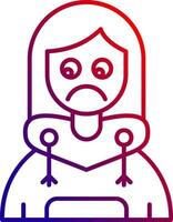Sad Line gradient Icon vector