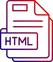 icono de gradiente de línea html vector