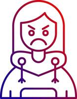 Angry Line gradient Icon vector