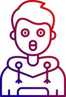 Surprised Line gradient Icon vector
