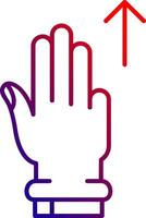 Three Fingers Up Line gradient Icon vector