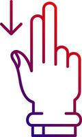 Two Fingers Down Line gradient Icon vector