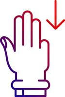 Three Fingers Down Line gradient Icon vector